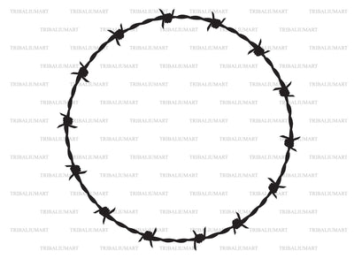 Barbed Wire Round Frame SVG TribaliumArtSF 