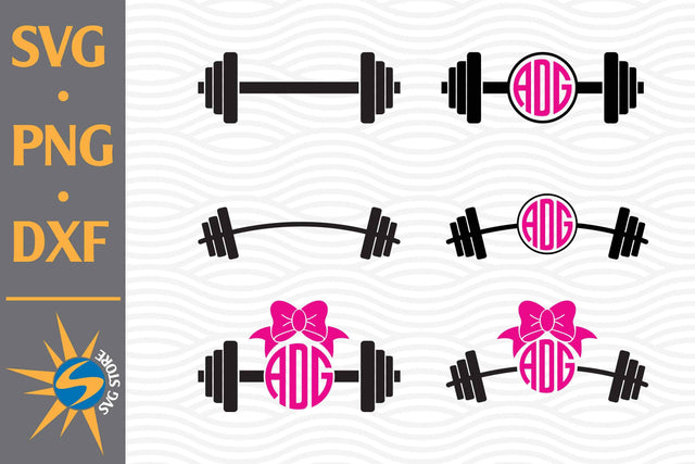 Barbell Monogram SVG, PNG, DXF Digital Files Include SVG SVGStoreShop 