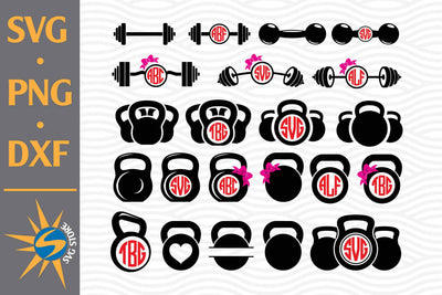 Barbell Monogram SVG, PNG, DXF Digital Files Include SVG SVGStoreShop 