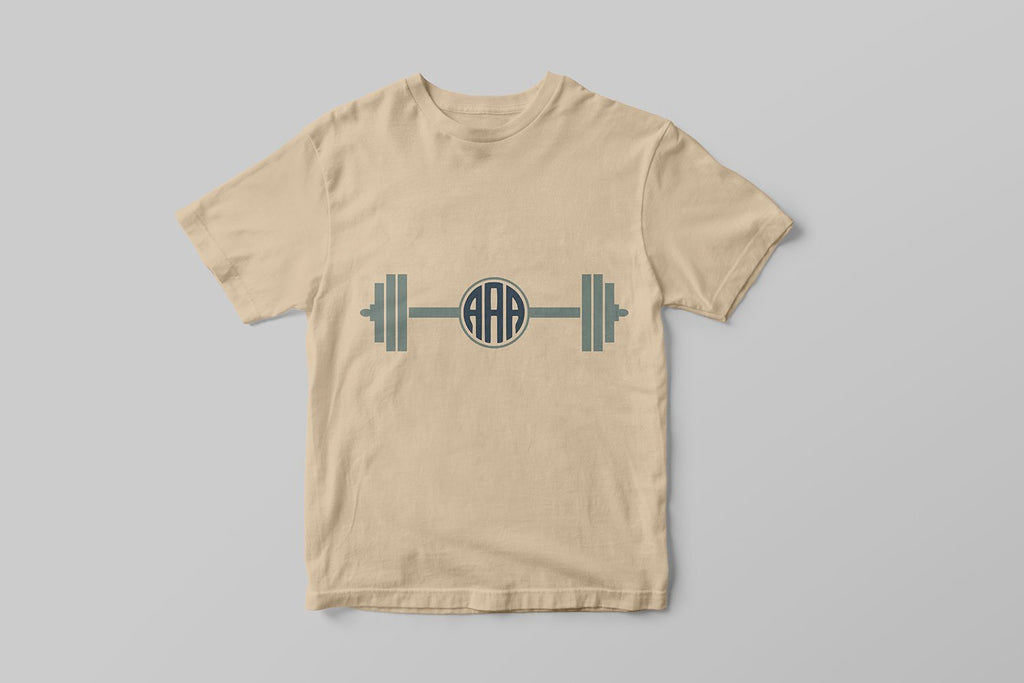 Barbell Monogram| Weight lifting SVG Cut Files - So Fontsy