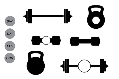 Barbell Monogram| Weight lifting SVG Cut Files SVG CosmosFineArt 