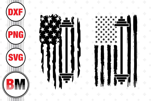 Barbell US Flag SVG, PNG, DXF Files SVG BMDesign 