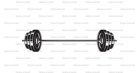 Barbell (weight or dumbbell) SVG TribaliumArtSF 