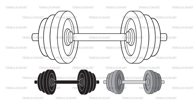 Barbell (weight or dumbbell) SVG TribaliumArtSF 