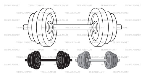 Barbell (weight or dumbbell) SVG TribaliumArtSF 