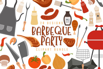 Barbeque Party Clipart Bundle SVG dapiyupi store 