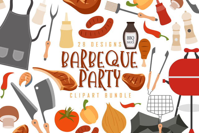 Barbeque Party Clipart Bundle SVG dapiyupi store 