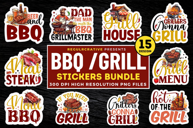 Barbeque Stickers Bundle Sublimation Regulrcrative 