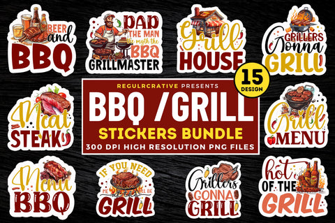 Barbeque Stickers Bundle Sublimation Regulrcrative 