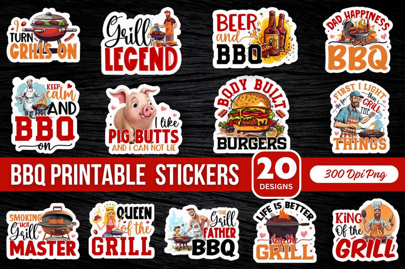 Barbeque Stickers Bundle Sublimation Regulrcrative 