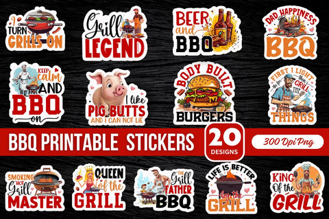 Barbeque Stickers Bundle Sublimation Regulrcrative 
