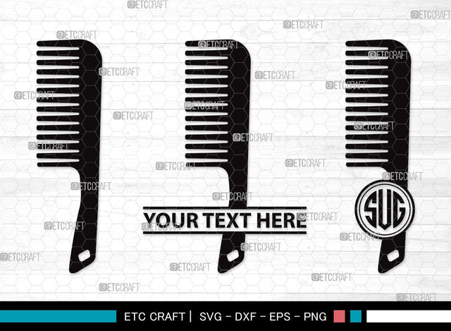 Barber Comb Monogram SVG Cut File | Comb Svg | Barber Svg | Hair Salon Svg | Salon Equipment Svg | Hair Comb Svg | Comb Clipart SVG ETC Craft 