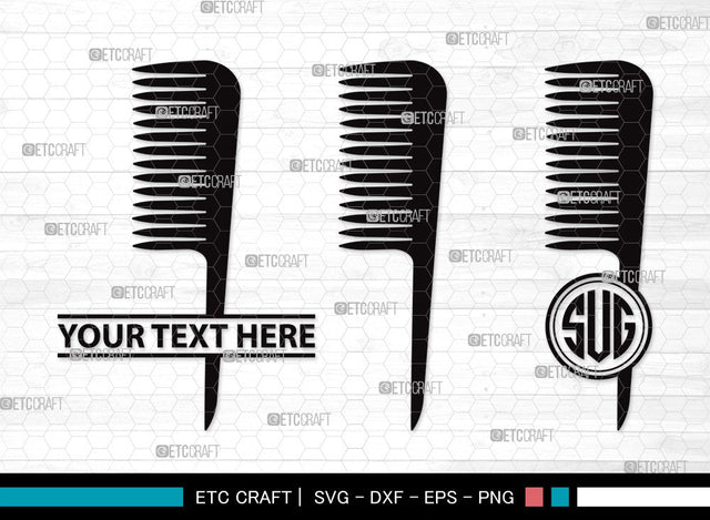 Barber Comb Monogram SVG Cut File | Comb Svg | Barber Svg | Hair Salon Svg | Salon Equipment Svg | Hair Comb Svg | Comb Clipart SVG ETC Craft 