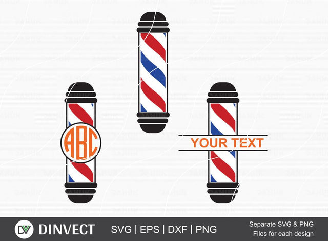 Barber Split Monogram, Barber’s Pole SVG, Free Barber Silhouette, Hairdresser SVG, Barbershop, Barber Monogram, Barber Vector SVG Dinvect 