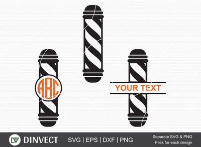 Barber Split Monogram, Barber’s Pole SVG, Free Barber Silhouette, Hairdresser SVG, Barbershop, Barber Monogram, Barber Vector SVG Dinvect 