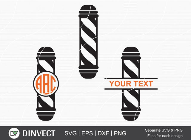 Barber Split Monogram, Barber’s Pole SVG, Free Barber Silhouette, Hairdresser SVG, Barbershop, Barber Monogram, Barber Vector SVG Dinvect 