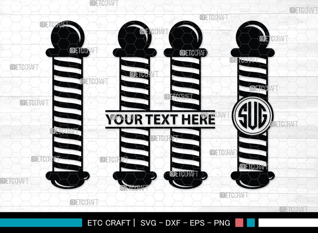 Barber Tool Monogram, Barber Tool Silhouette, Barber Tool SVG, Razor ...
