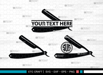 Barber Tool Monogram, Barber Tool Silhouette, Barber Tool SVG, Razor Svg, Barber Shop Svg, Hairdresser Svg, Barber Tool Bundle, SB00180 SVG ETC Craft 