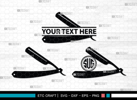 Barber Tool Monogram, Barber Tool Silhouette, Barber Tool SVG, Razor Svg, Barber Shop Svg, Hairdresser Svg, Barber Tool Bundle, SB00180 SVG ETC Craft 