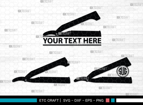 Barber Tool Monogram, Barber Tool Silhouette, Barber Tool SVG, Razor Svg, Barber Shop Svg, Hairdresser Svg, Barber Tool Bundle, SB00180 SVG ETC Craft 