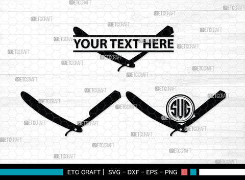 Barber Tool Monogram, Barber Tool Silhouette, Barber Tool SVG, Razor Svg, Barber Shop Svg, Hairdresser Svg, Barber Tool Bundle, SB00180 SVG ETC Craft 