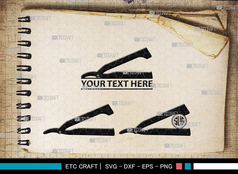 Barber Tool Monogram, Barber Tool Silhouette, Barber Tool SVG, Razor Svg, Barber Shop Svg, Hairdresser Svg, Barber Tool Bundle, SB00180 SVG ETC Craft 