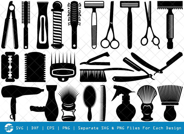 Barber Tool SVG Cut Files | Straight Razor Silhouette SVG ETC Craft 