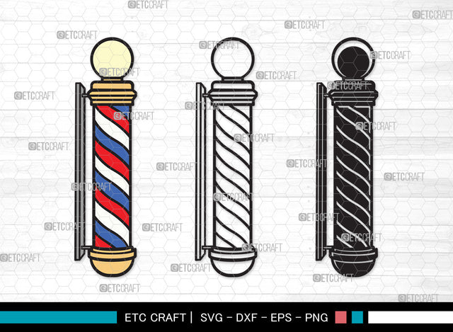 Barbers Pole Clipart SVG | Barber Svg | Barbershop Svg | Barber Light Svg | Salon Svg | Barbers Pole Clipart SVG ETC Craft 