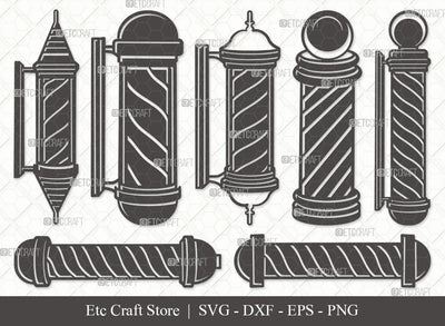 Barbers Pole Clipart SVG Cut File | Barber Svg | Barbershop Svg | Barber Light Svg | Salon Svg | Barbers Pole Svg Bundle SVG ETC Craft 