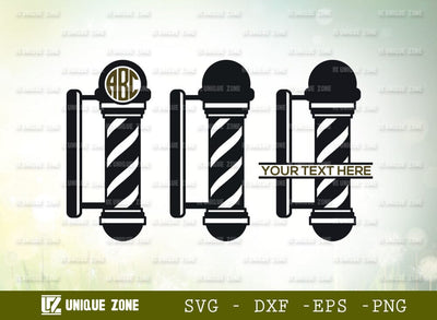 Barbers Pole Monogram SVG Cut File, Barber Light Svg, Hairdresser Svg, Barbershop Salon Svg, Barber Pole Icon Svg, Hair Svg, Barbering Svg, SVG Unique Zone 