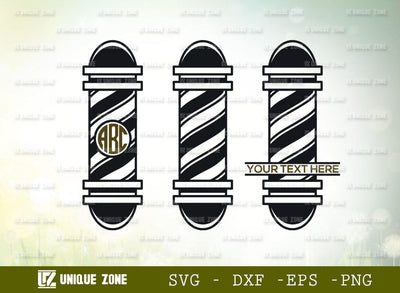 Barbers Pole Monogram SVG Cut File, Barber Light Svg, Hairdresser Svg, Barbershop Salon Svg, Barber Pole Icon Svg, Hair Svg, Barbering Svg, SVG Unique Zone 