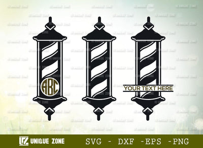 Barbers Pole Monogram SVG Cut File, Barber Light Svg, Hairdresser Svg, Barbershop Salon Svg, Barber Pole Icon Svg, Hair Svg, Barbering Svg, SVG Unique Zone 