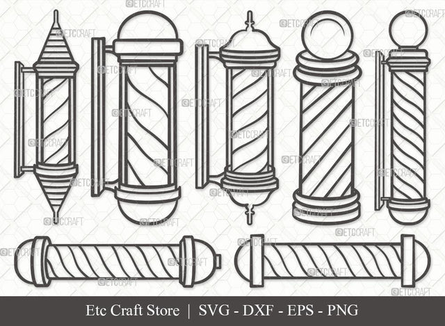 Barbers Pole Outline SVG Cut File | Barber Svg | Barbershop Svg | Barber Light Svg | Salon Svg | Barbers Pole Svg Bundle SVG ETC Craft 