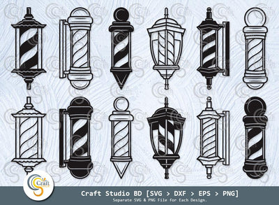 Barbers Pole Silhouette, Barber Light Svg, Barber Pole Svg, Hairdresser Svg, Barber Svg, Barbershop Salon Svg, Barbers Pole Svg Bundle SVG ETC Craft 