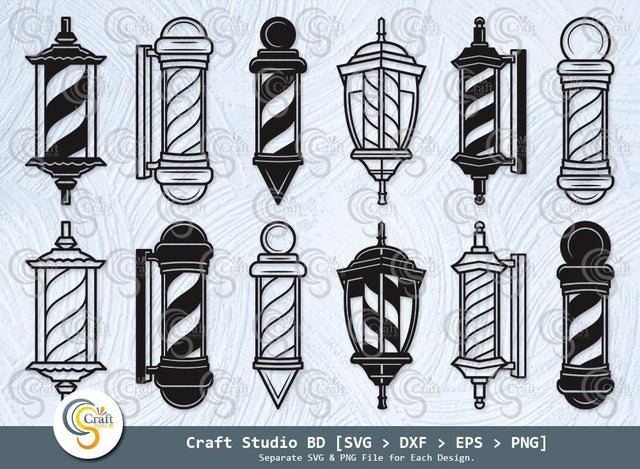 Barbers Pole Silhouette, Barber Light Svg, Barber Pole Svg, Hairdresser Svg, Barber Svg, Barbershop Salon Svg, Barbers Pole Svg Bundle SVG ETC Craft 