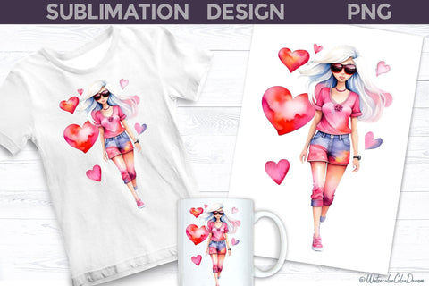 Barbie Girl Sublimation Designs | Barbie Style Sublimation Sublimation WatercolorColorDream 
