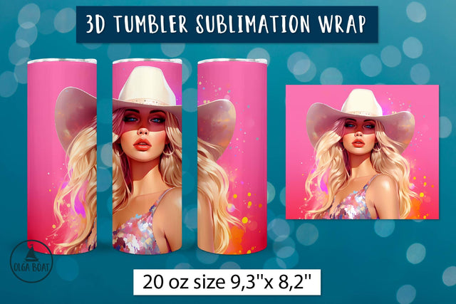 Barbie girl tumbler wrap | Country girl png Sublimation Olga Boat Design 