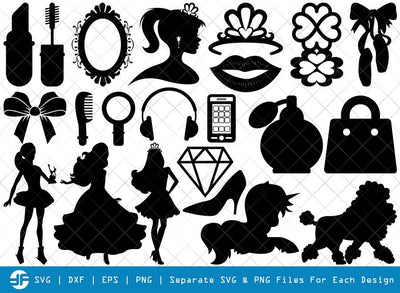 Barbie Set SVG Cut Files | Barbie And Ken Silhouette Bundle SVG ETC Craft 
