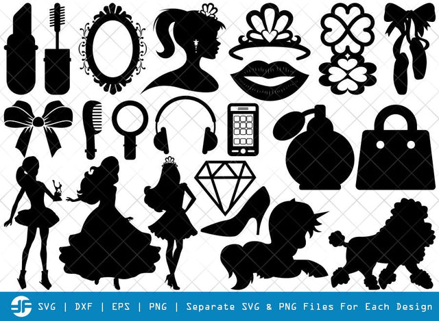 Barbie Set SVG Cut Files | Barbie And Ken Silhouette Bundle SVG ETC Craft 