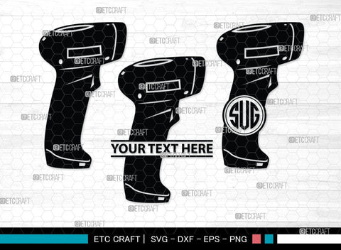 Barcode Scanner Monogram, Barcode Scanner Silhouette, Scanner Svg, Payment Scan Svg, Scaning Svg, Barcode Reader Svg, SB00061 SVG ETC Craft 