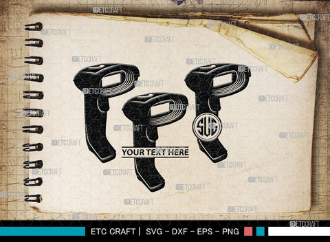 Barcode Scanner Monogram, Barcode Scanner Silhouette, Scanner Svg, Payment Scan Svg, Scaning Svg, Barcode Reader Svg, SB00061 SVG ETC Craft 