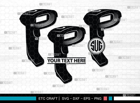 Barcode Scanner Monogram, Barcode Scanner Silhouette, Scanner Svg, Payment Scan Svg, Scaning Svg, Barcode Reader Svg, SB00061 SVG ETC Craft 