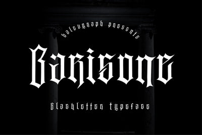 Barisone - Blackletter Typeface Font Balevgraph Studio 