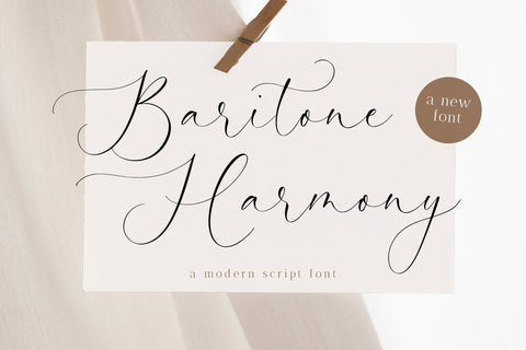 Baritone Harmony - Modern Script font Font Timur type 