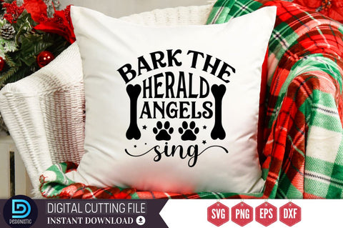 Bark the herald angels sing SVG, Bark the herald angels sing SVG DESIGNISTIC 