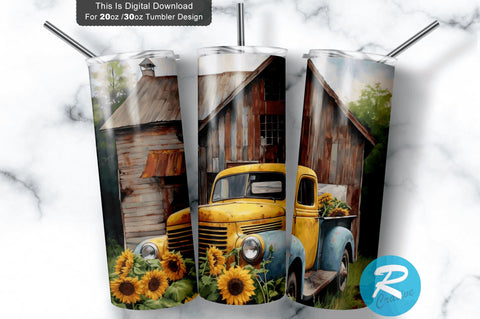 Barn Farm Truck 20 oz / 30 oz Skinny Tumbler Sublimation Regulrcrative 