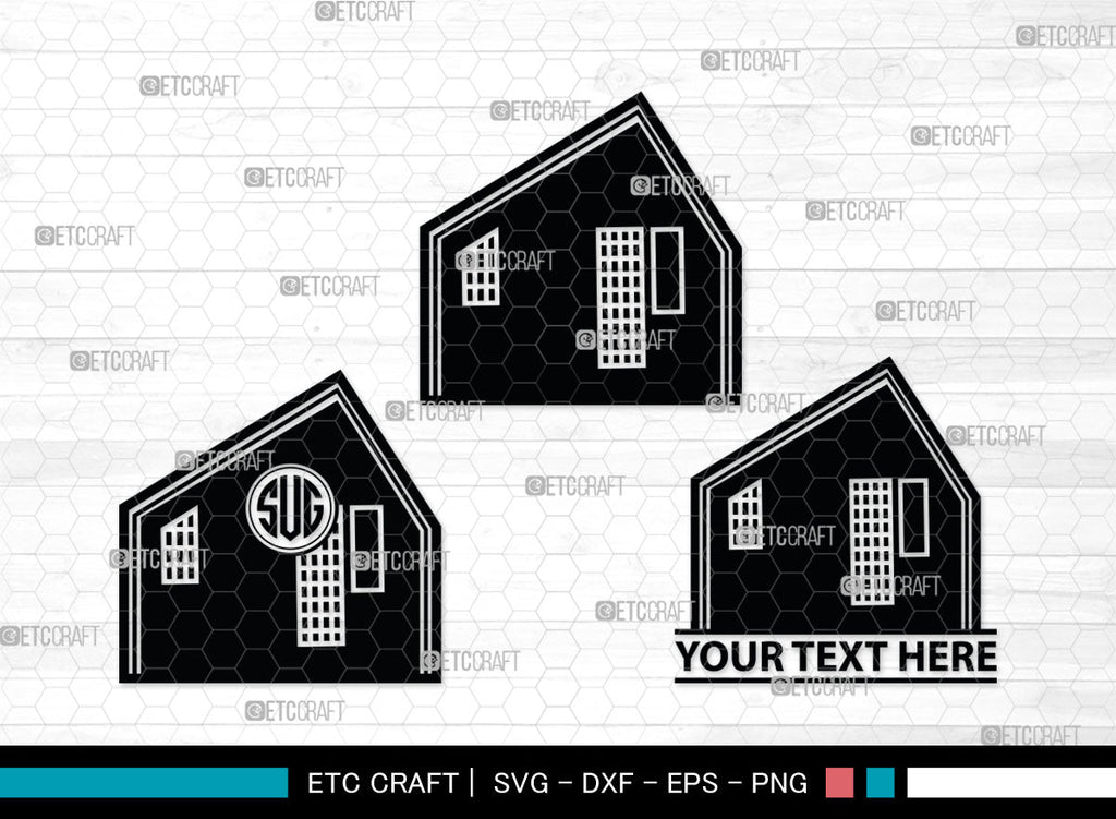 Barn House Monogram, Barn House Silhouette, Barn House SVG, Farm Barn ...