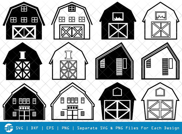 Barn House SVG Cut Files | Farm Barn Silhouette Bundle SVG ETC Craft 