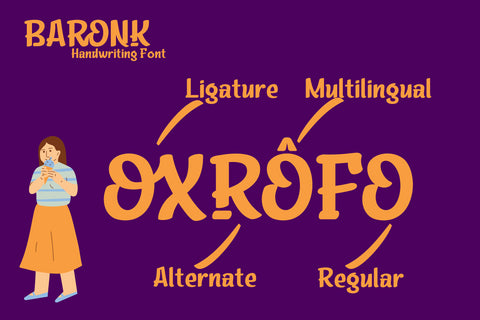 BARONK | Handwriting Display Font twinletter 