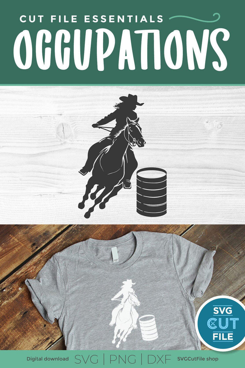 Barrel Racer svg-Barrel Racing SVG with Cowgirl in a Rodeo - So Fontsy